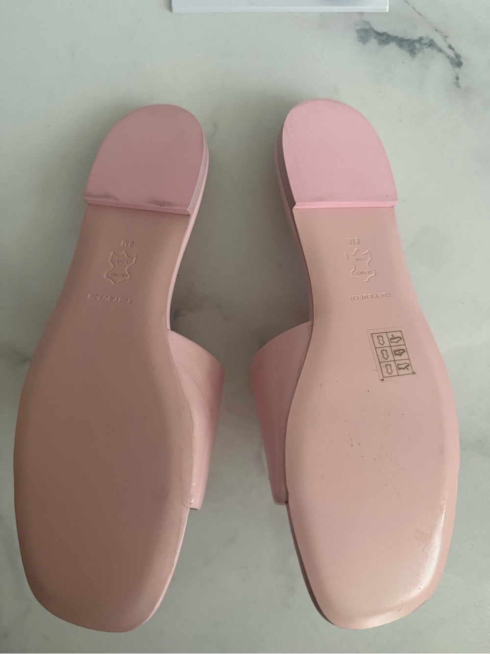 Tory Burch Pink Slide Sandals with Logo - Picture 2 of 2